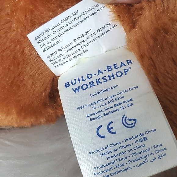 2017 Pokémon Build-a-Bear Eevee Large Plush Stuffed Animal Toy 19" Collectible - Picture 12 of 17